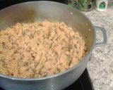 A picture of step 4 of Arroz con gandules/or garbanzos.