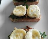 A picture of step 8 of Goat Cheese and Blood Sausage Toasts with Caramelized Onion.