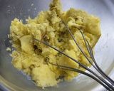 A picture of step 1 of Dense Sweet Potato Muffins with Pancake Mix.