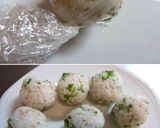 A picture of step 4 of Easy Temari Sushi with Prosciutto and Shiso Hearts.