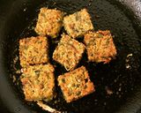 A picture of step 3 of Kothimbir Vadi (Coriander & Gram Flour Pakoras / Fritters).