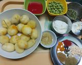 A picture of step 1 of Malai Dum Aloo with Green Peas.