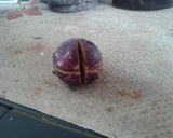 A picture of step 1 of Brinjal tamarind gravy.