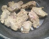 A picture of step 1 of Bhindi gosht.