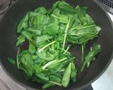 A picture of step 3 of Taiwanese Tofu in Thick Sauce with Spinach and Shirasu.