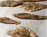 A picture of step 4 of Branzino with Vegetable Caponata and Cuttlefish.