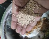 A picture of step 3 of Besan Karela Fry.