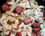 A picture of step 2 of multi meat chili.