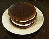 A picture of step 15 of Chocolate Chiffon Layer Cake with Peppermint Marscapone Cream Filling / Frosting.