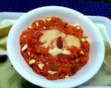 A picture of step 2 of Carrot Laddu.