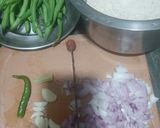 A picture of step 1 of Beans Pulao.