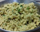 A picture of step 2 of Aalu ki tarkari with kachori.