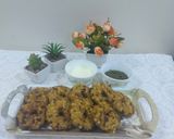 A picture of step 4 of Sabudana vada donut with sweet curd and mint chutney.