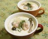 A picture of step 10 of Cream Soup Of Salmon Balls, Chinese Cabbage And Mushroom.