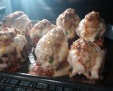 A picture of step 11 of Stuffed lobster with shrimp,bacon and cheese.