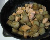 A picture of step 6 of Salmon and Burdock Root Stewed in Sesame Seed and Miso sauce.