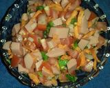 A picture of step 3 of Nachos with Mexican Salsa and Sausage.