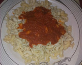 A picture of step 2 of Macaroni and stew.