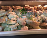 Foto del paso 7 de la receta: Pámpano sobre cama de papas, cebolla y setas a mi manera