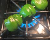 A picture of step 1 of Freezing Fire Roasted Green Bell Peppers.