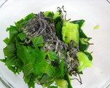 A picture of step 2 of Instant Bashed Cucumber Pickles with Shio-Konbu and Shiso leaves.