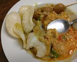 Foto langkah ke 8 dari resep Bubur Ayam Kuah Kuning.