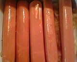 A picture of step 3 of Roasted weiners and kraurt.