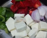 A picture of step 1 of Chilli Paneer.