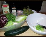 A picture of step 1 of AMIEs ORGANIC GREEN SALAD.