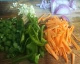 वेज ट्रिपल शेजवान फ्राइड राइस (Veg triple schezwan fried rice recipe in hindi) रेसिपी चरण 3 फोटो