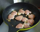 A picture of step 4 of Buttery Chicken Teriyaki with Garlic and Shiso Leaves.