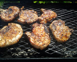 A picture of step 2 of grilled pork chops with guava glaze.