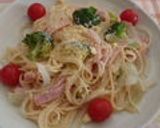 A picture of step 7 of Broccoli and Ham Cream Cheese Pasta.