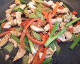A picture of step 4 of Stir Fried Chicken With Grainy Mustard and Soy Sauce.