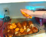 A picture of step 2 of Baja stuffed/marinaded chicken legs.