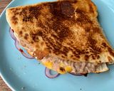 A picture of step 2 of Tortilla wrap hack 🍕.
