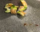 A picture of step 10 of Brussel Sprouts, with Bacon, onions and a Balsamic Vinegar.