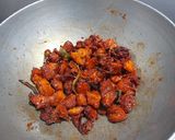 A picture of step 5 of Chicken 65.
