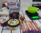 Foto langkah ke 1 dari resep S'mores Brownies Marshmallow with White Chocolate Chip and Strawberry Jam Airfryer.