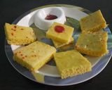 A picture of step 5 of Yellow dhokla.