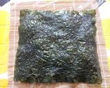 A picture of step 4 of California Roll with Raw Tuna.