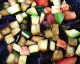 A picture of step 5 of Eggplant, Avocado & Tomato Summer Rice.