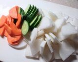 A picture of step 1 of Radish and Pear Mul (Water) Kimchi.