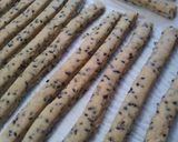 A picture of step 8 of Macrobiotic Crispy Sake Lees Snack Sticks.