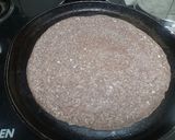 A picture of step 1 of Ragi dosa with sambar and chutney.