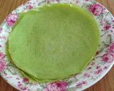 A picture of step 3 of Pandan Crepe with Young Green Rice Filling.
