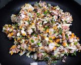 A picture of step 3 of Bánh cuốn (Vietnamese Steamed Rice Rolls, Made in a Skillet).