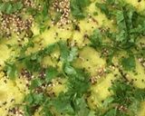 A picture of step 7 of Suji khaman dhokla.