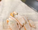 A picture of step 3 of S.A.C(Shrimps and Artificial Crabs) Sandwich.