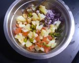 A picture of step 1 of Green Chana Chat.
